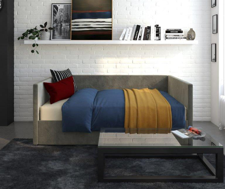 DHP Tallie Gray Full Urban Daybed With Storage