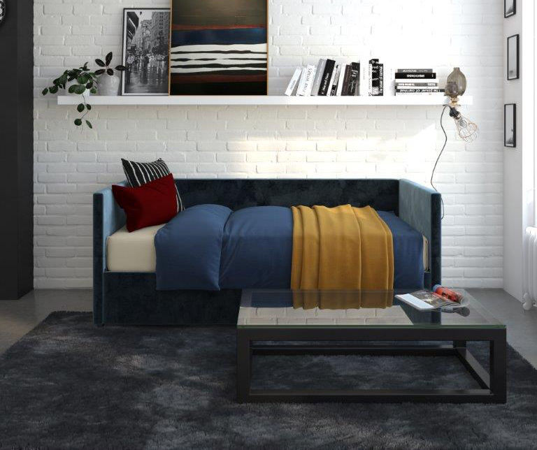 DHP Tallie Blue Twin Urban Daybed With Storage
