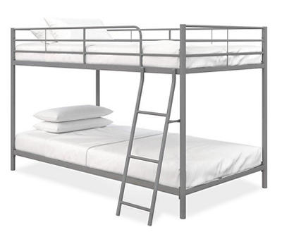 DHP Bloor Silver Metal Twin-Over-Twin Bunk Bed