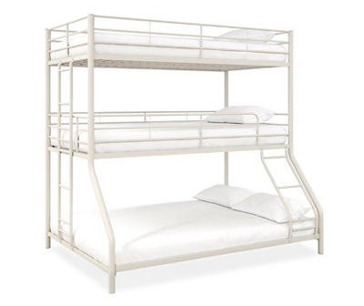 DHP Callum White Metal Twin & Full Triple Bunk Bed