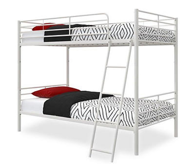 DHP Jalan White Twin-Over-Twin Convertible Metal Bunk Bed