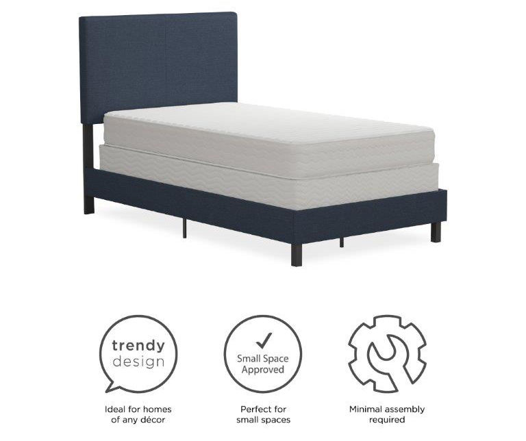 Atwater Living DHP Jazmine Blue Linen Upholstered Twin Bed | Big Lots