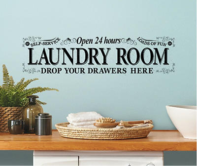 Black "Laundry Room" Peel-n-Stick Removable Wall Decal