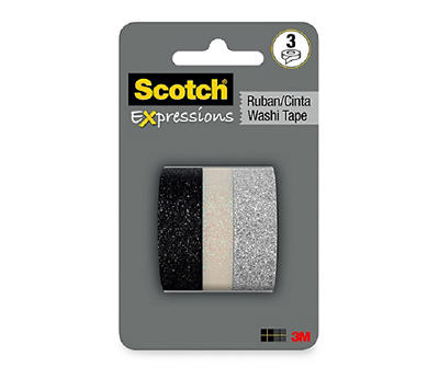 Scotch Expressions Glitter Washi Tape, 3-Pack