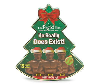 The Perfect Man Chocolates Christmas Tree Tin, 4.23 Oz.