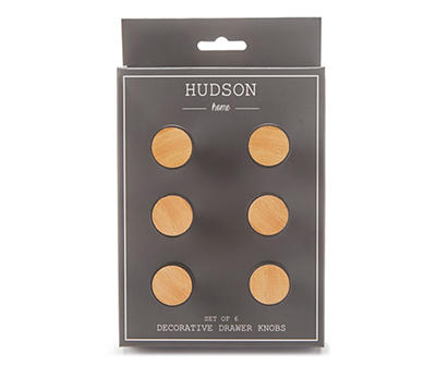 Hudson Home Black Bamboo Drawer Knobs, 6-Pack