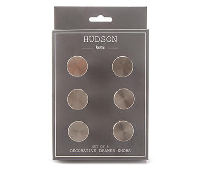 Hudson Home Silver Drawer Knobs, 6-Pack