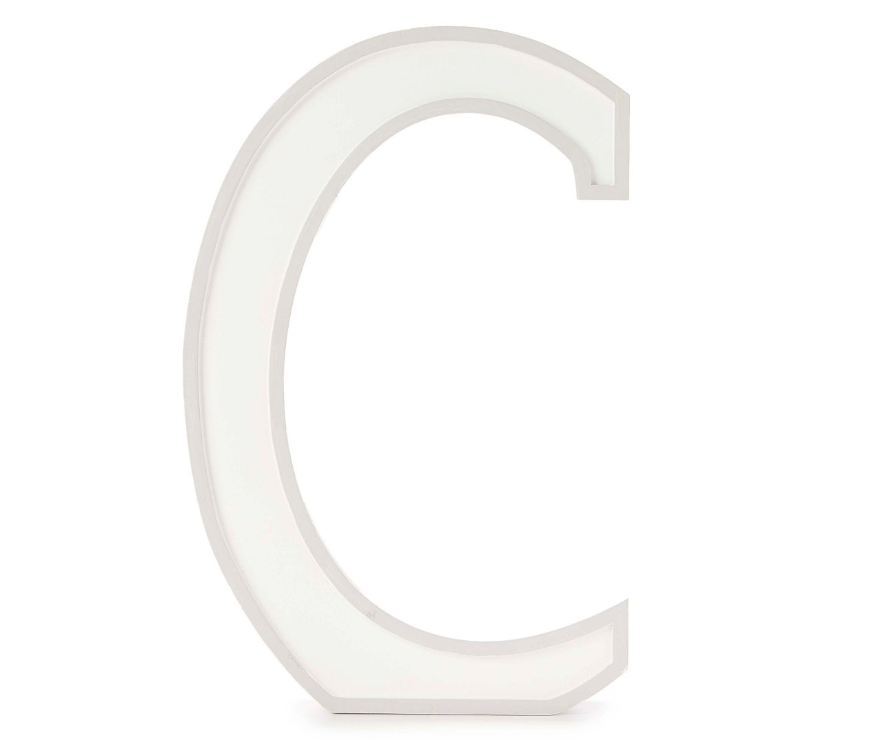 "C" Monogram Gray Wash Tabletop Letter Plaque