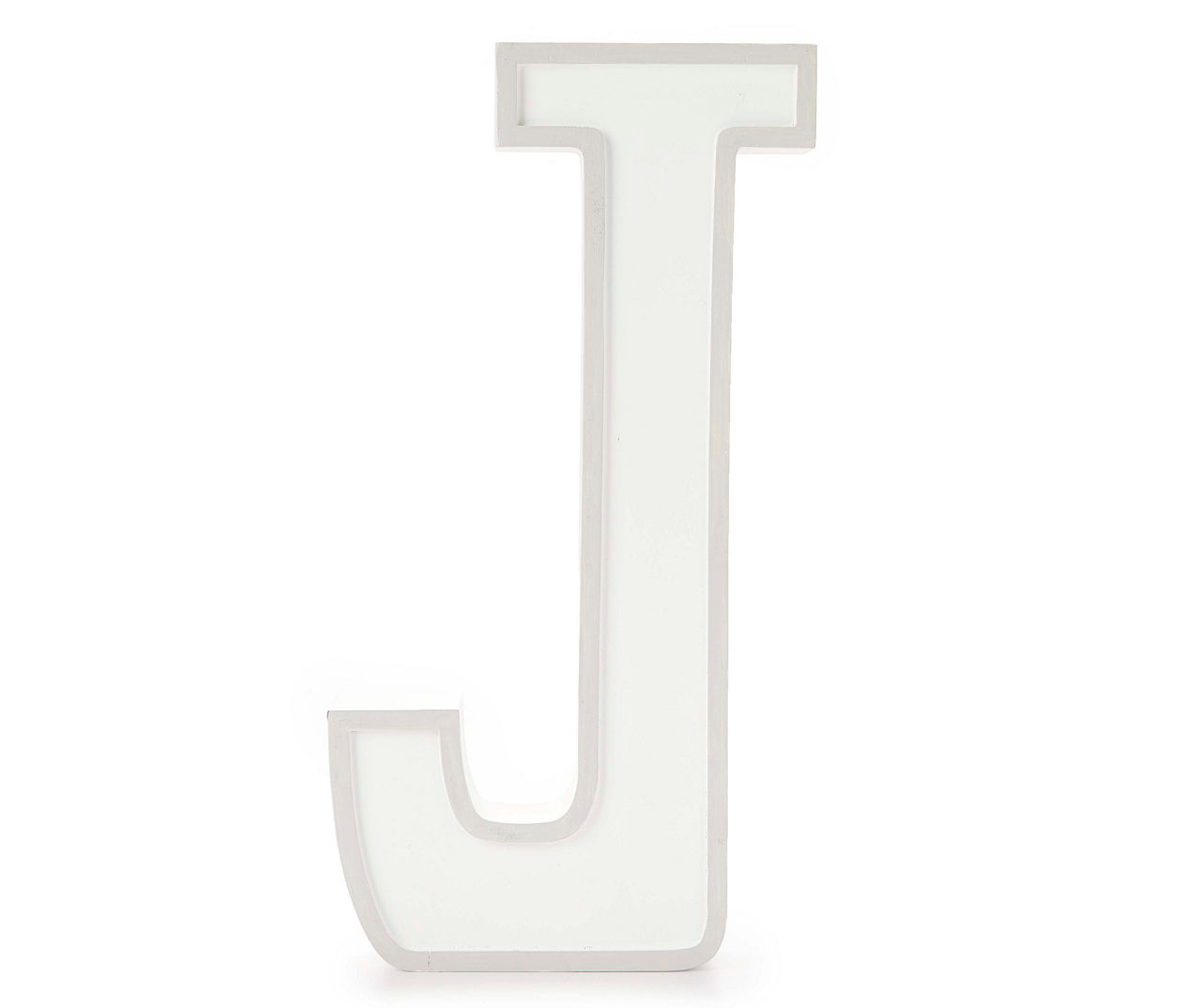 "J" Monogram Gray Wash Tabletop Letter Plaque