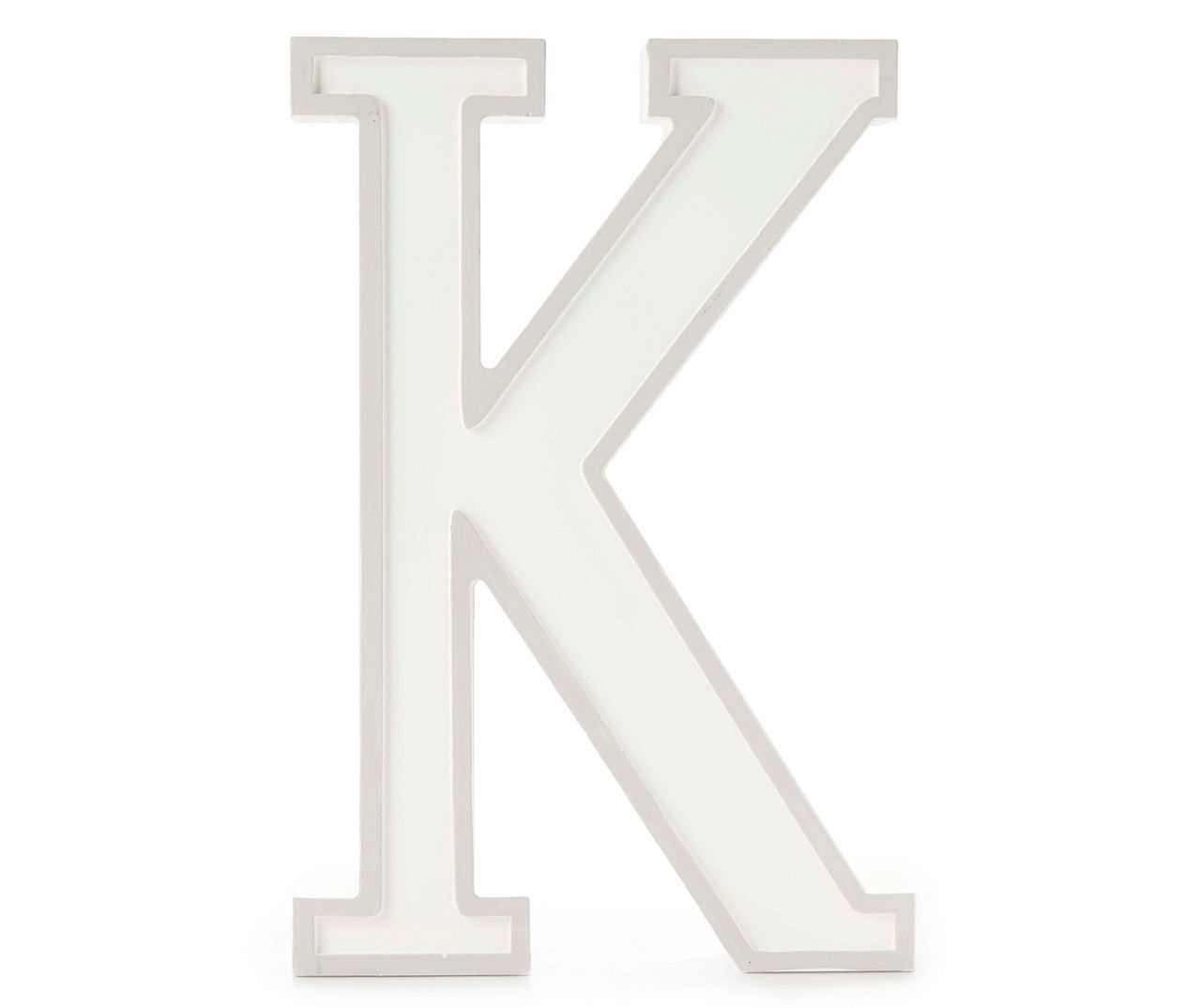 "K" Monogram Gray Wash Tabletop Letter Plaque
