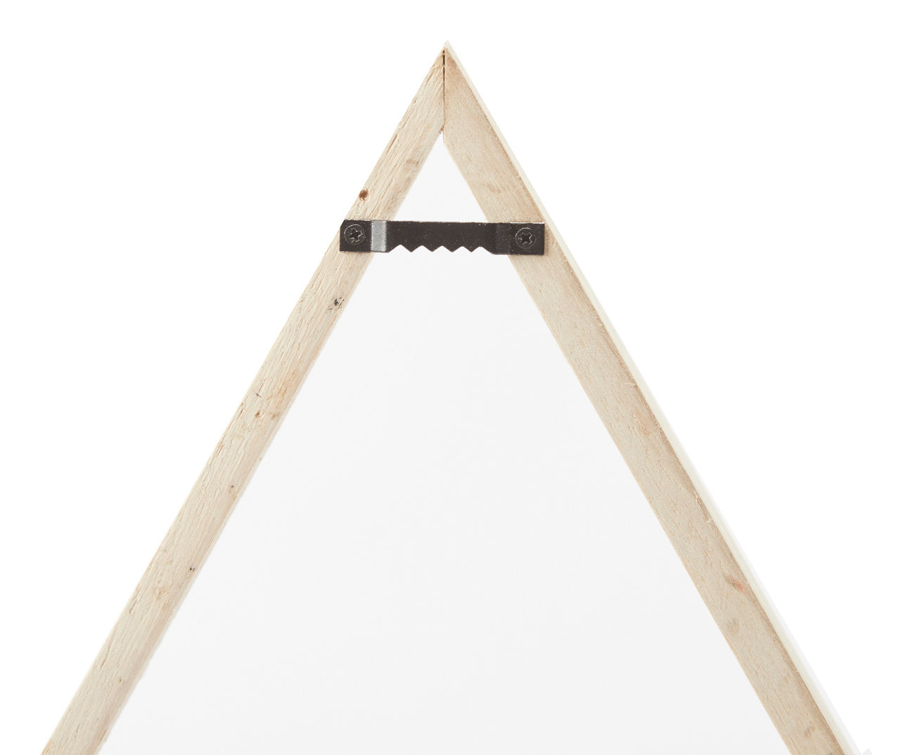 Light Brown & White Wood & Yarn 2 Triangle Wall Decor