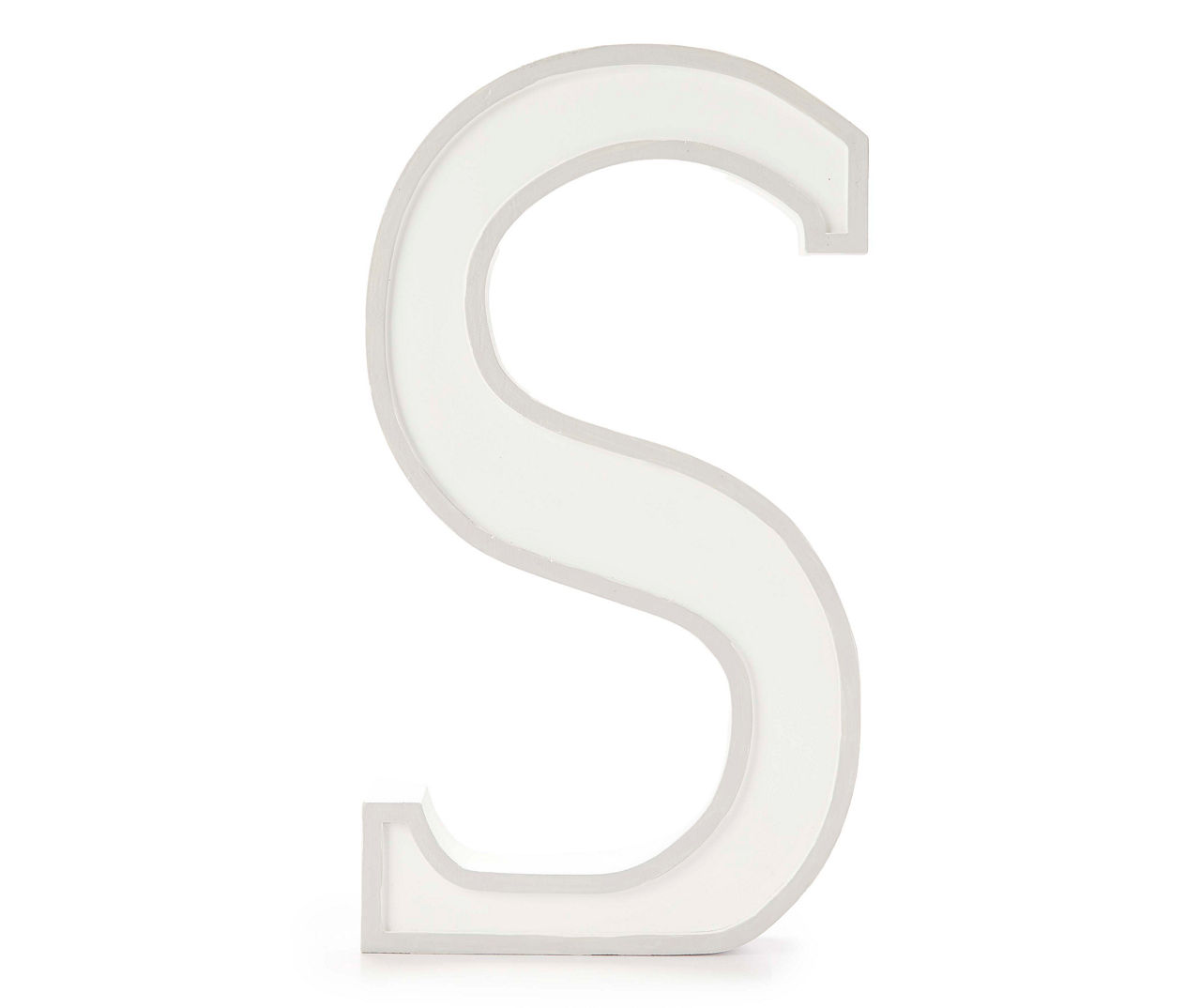 "S" Monogram Gray Wash Tabletop Letter Plaque