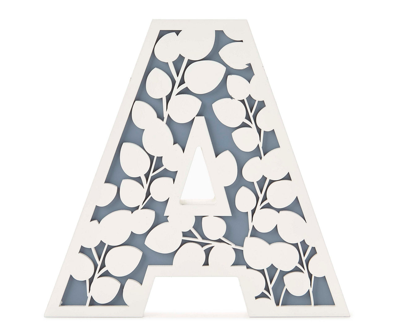 "A" Monogram Blue & White Botanical Letter Plaque