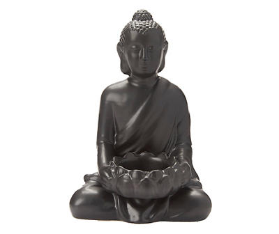 Black Ceramic Buddha Candle Holder