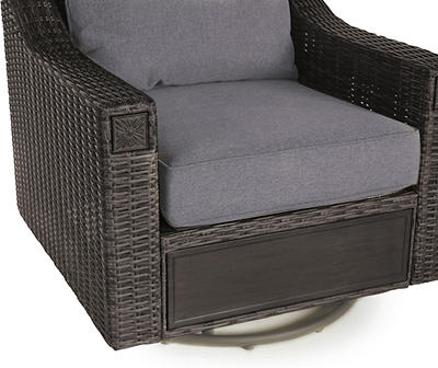 Sandpointe Gray All-Weather Wicker Cushioned Patio Glider Chair