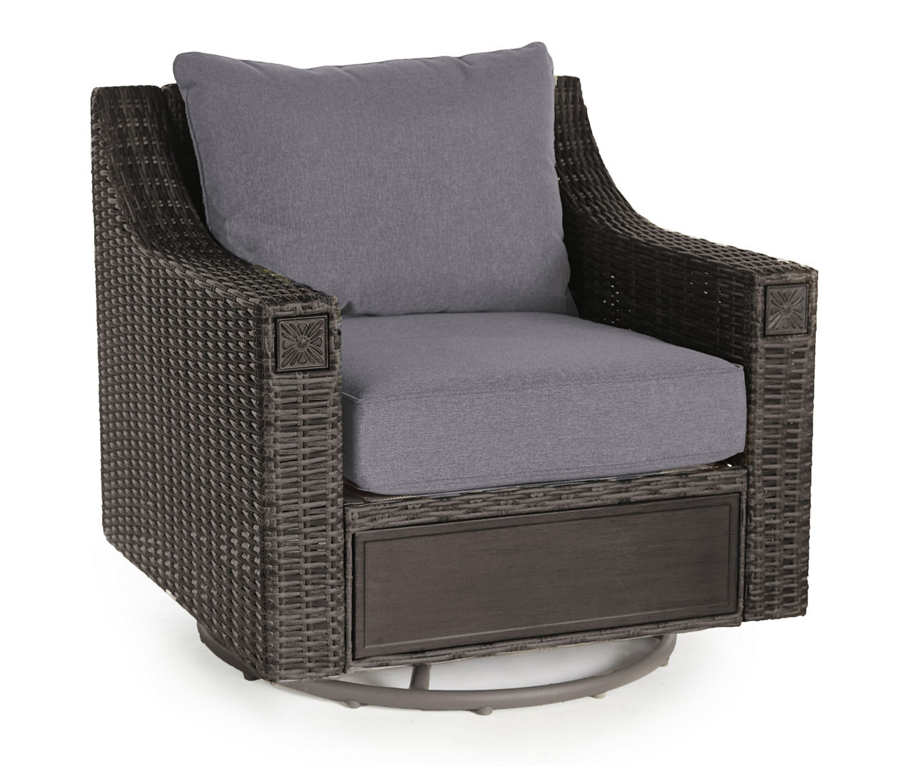 Sandpointe Gray All-Weather Wicker Cushioned Patio Glider Chair
