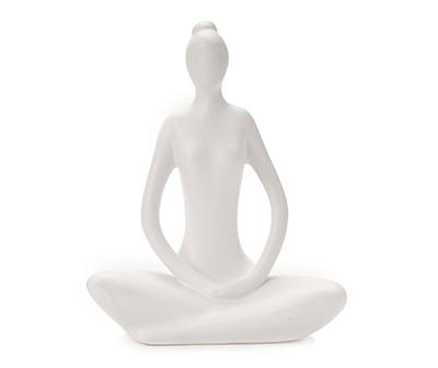 White Hands Down & Together Meditation Decorative Figure