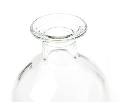 Glass Vase With Faux Leather Accent, (8.1")