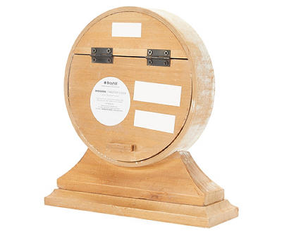 Whitewash Roman Numeral Wooden Tabletop Clock