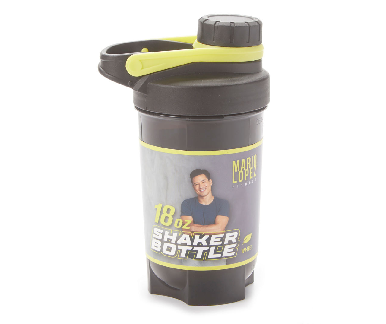 Mario Lopez Fitness Black Shaker Bottle, 18 oz.