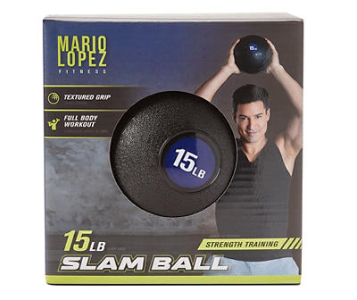 Mario Lopez Fitness Black Slam Ball, 15-lbs.