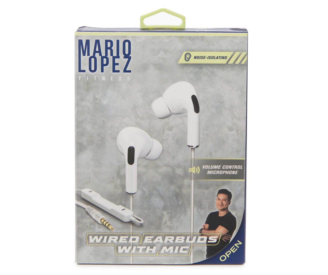 Mario Lopez Fitness White Wired Earbuds With Mic