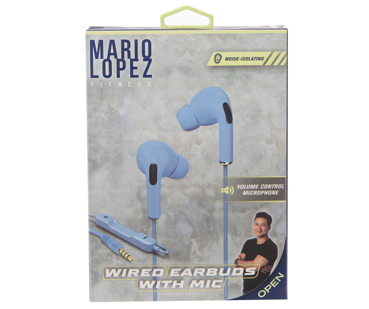 Mario Lopez Fitness Blue Wired Earbuds With Mic