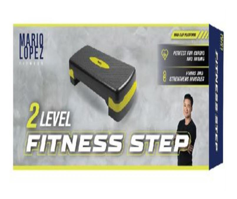 Mario Lopez Fitness Black & Yellow 2-Level Fitness Step