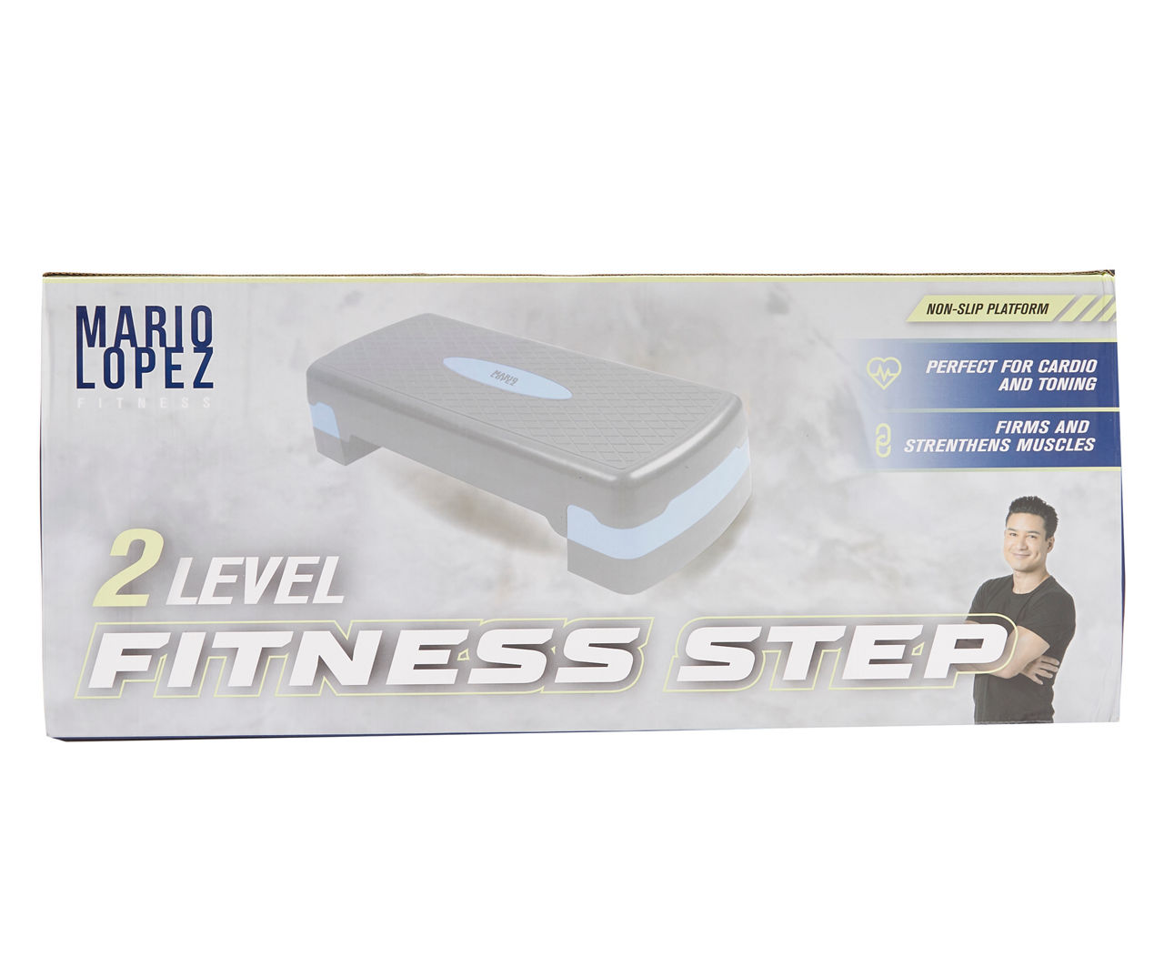 Mario Lopez Fitness Gray & Blue 2-Level Fitness Step