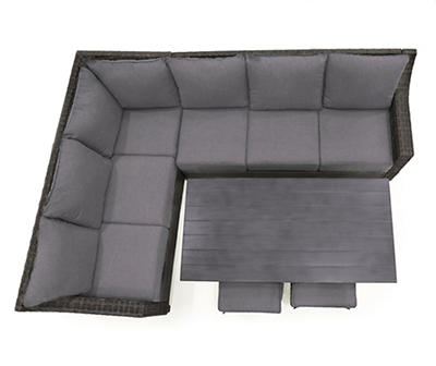 Sandpointe Gray 5-Piece All-Weather Wicker Patio Sectional Set
