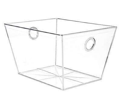 Clear Storage Box With Silver Grommets, (15