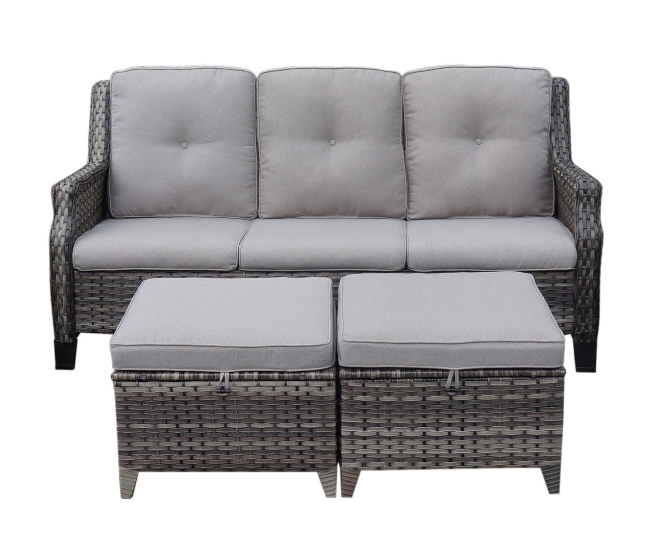 Real Living Rockbridge Gray All Weather Wicker Cushioned Patio