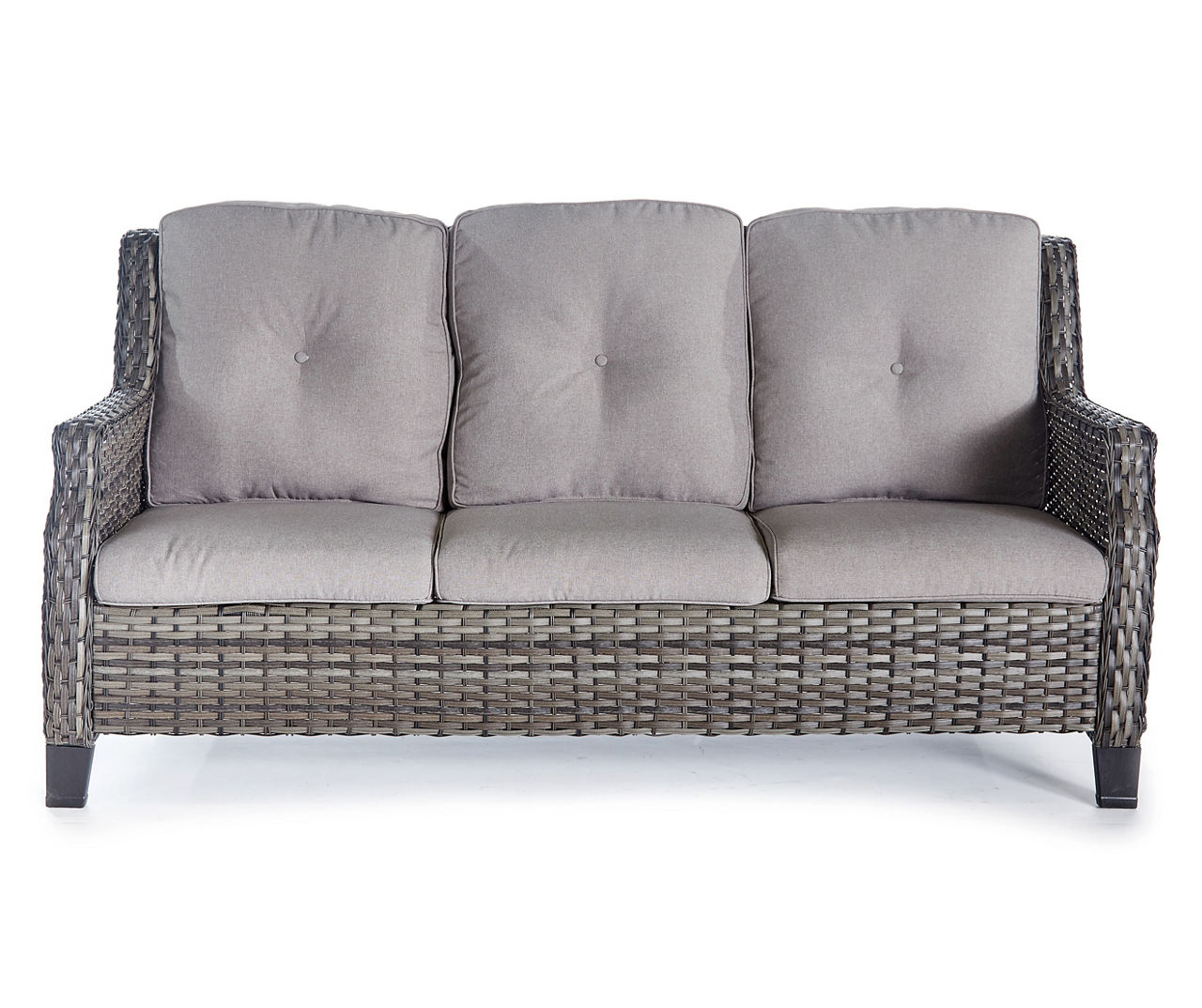 Grey wicker online sofa