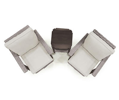Asheville 3-Piece Cushioned Patio Glider Chair & Side Table Set