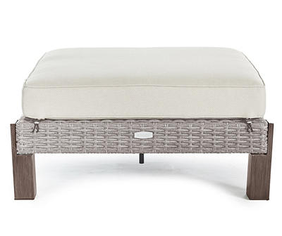 Asheville All-Weather Wicker Cushioned Patio Ottoman Table