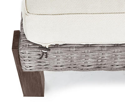 Asheville All-Weather Wicker Cushioned Patio Ottoman Table