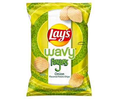 Lay's Wavy Potato Chips Funyuns Onion Flavored 7 1/2 Oz