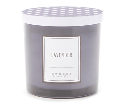 Lavender Purple & White Jar Candle With Polka Dot Lid, 14 oz.
