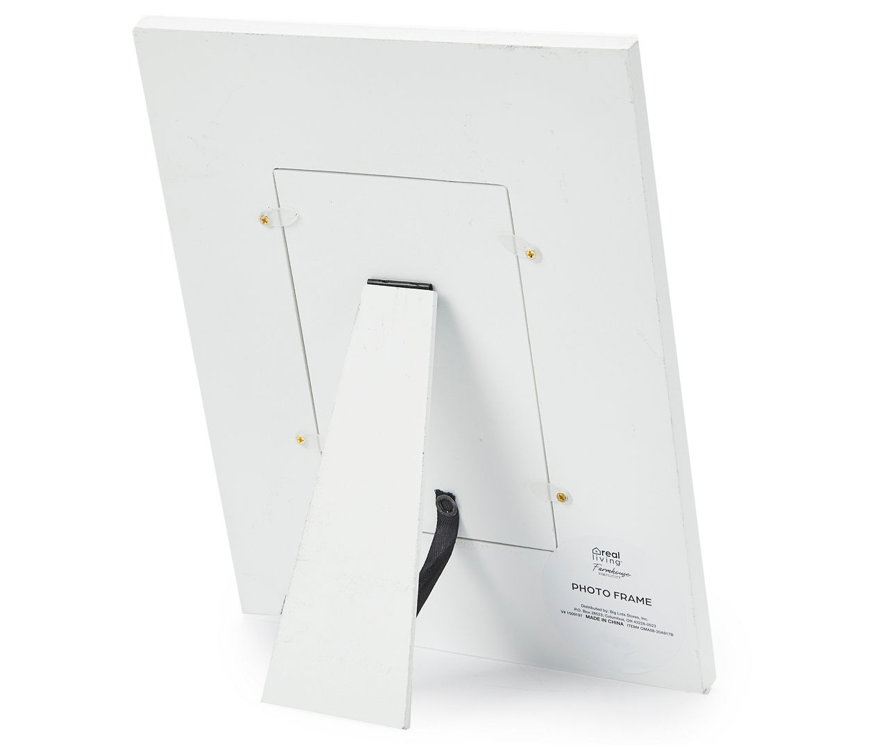 "Blessed" White & Brown Wood Slat Picture Frame, (4" x 6")