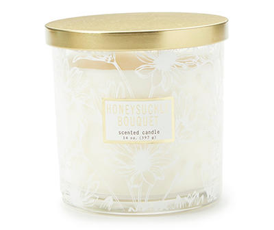 Honeysuckle Bouquet White Floral Jar Candle, 14 oz.