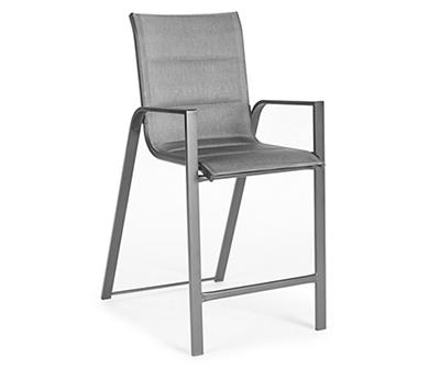 Fern Hills Gray Padded Stacking Patio Bar Chair