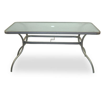 DORAL 38IN X 60IN GLASS TOP TABLE