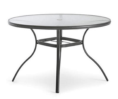 ARKLOW 46 IN ROUND GLASS TOP TABLE