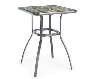 Fern Hills Floral Glass Top Bistro Table