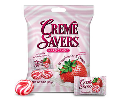 Creme Savers Strawberries & Creme Hard Candy, 3 Oz.