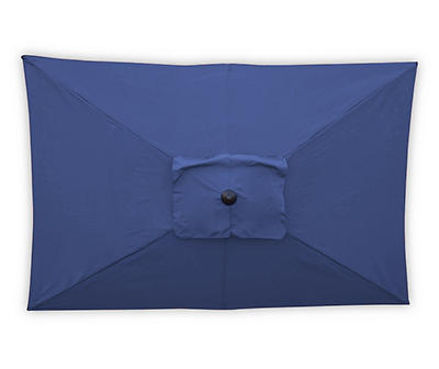9' x 6' Navy Blue Rectangular Tilt Market Patio Umbrella