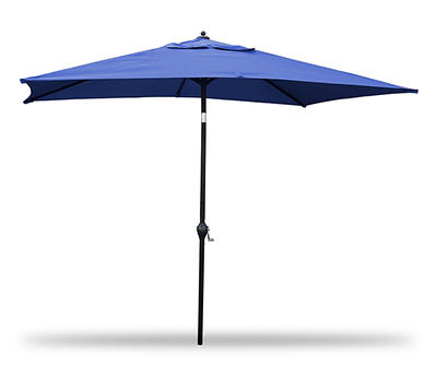 9' x 6' Navy Blue Rectangular Tilt Market Patio Umbrella