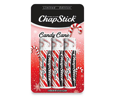 ChapStick (Candy Cane Flavor, 0.15 Ounce, 3 Sticks) Lip Balm Tube, Skin Protectant, Lip Care
