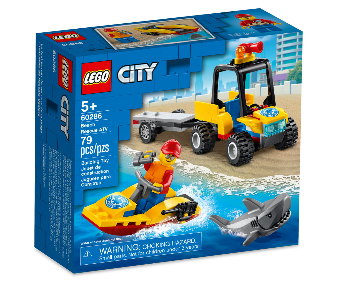 Blijven vis mythologie LEGO City Beach Rescue ATV 60286 79-Piece Building Toy | Big Lots