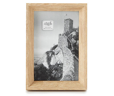 Natural Wood Bevel Wedge Picture Frame, (4